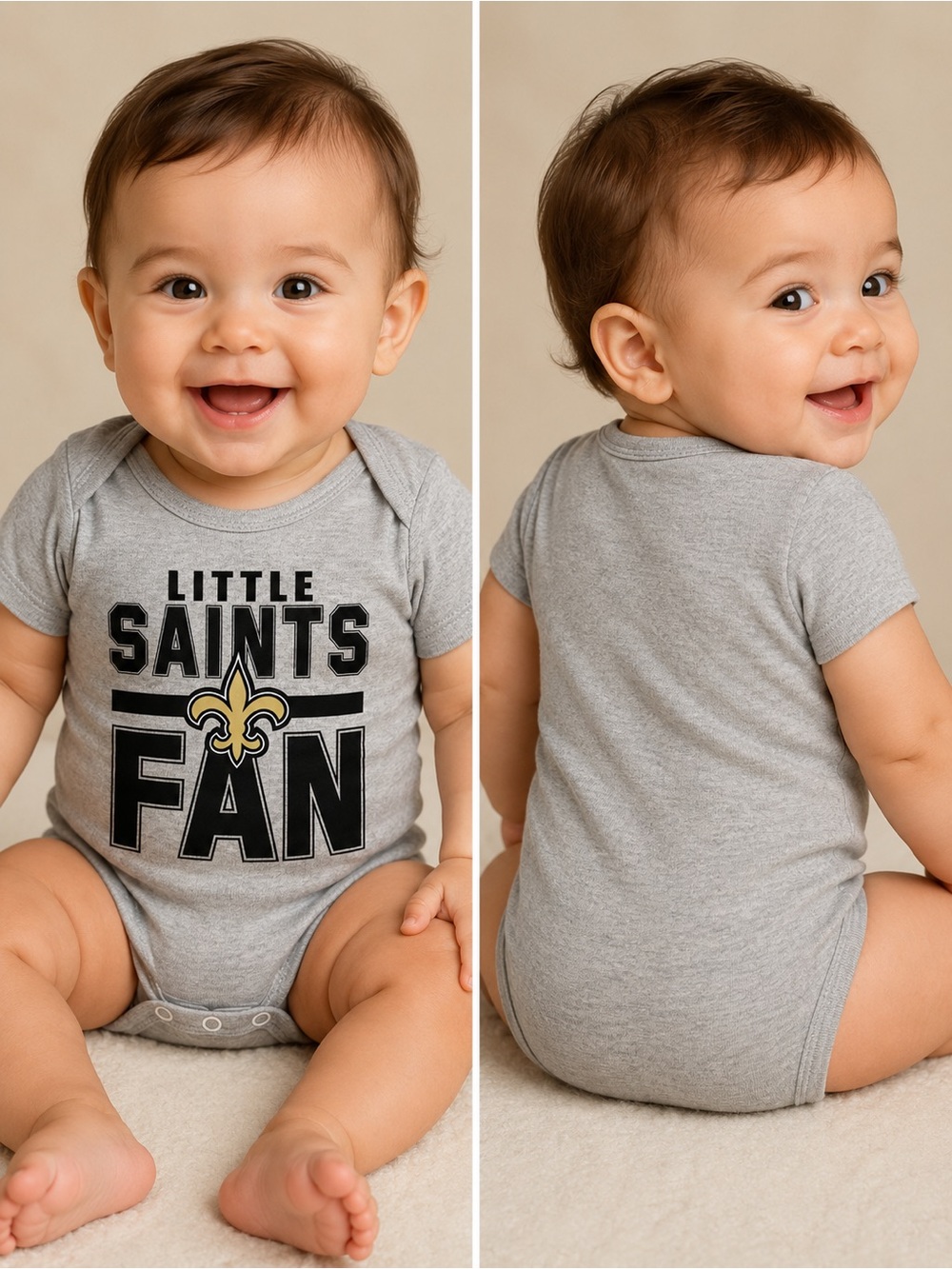 🆕 New Orleans Saints Little Fan Baby Onesie 0-3 Months Unisex NWT